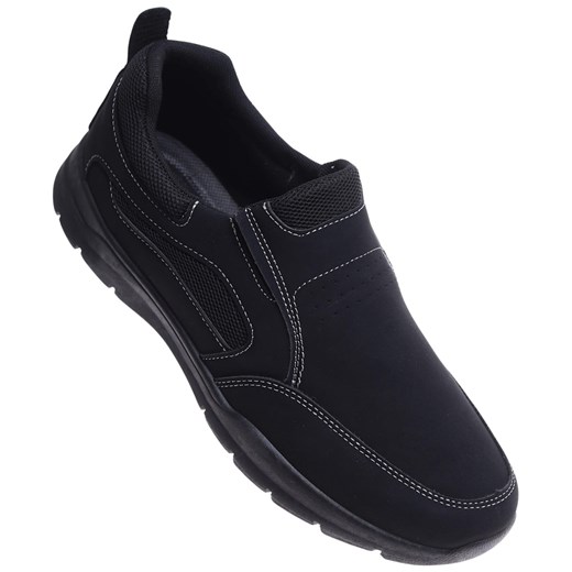 Wsuwane czarne męskie buty sportowe /C2-3 17433  T484/ ze sklepu Pantofelek24.pl w kategorii Trampki męskie - zdjęcie 179122037