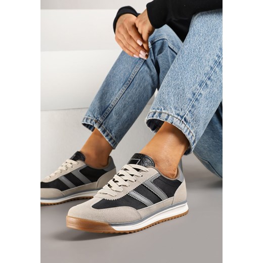 Czarne Sneakersy Ozdobione Paskami Nairalina ze sklepu renee.pl w kategorii Buty sportowe damskie - zdjęcie 179124429