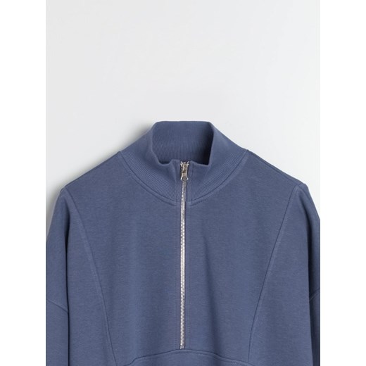 Sinsay - Bluza ze stójką - niebieski Sinsay M Sinsay