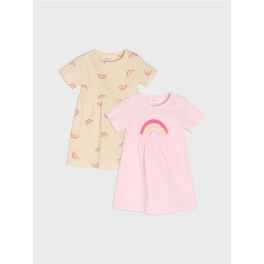Sinsay - Sukienki 2 pack - różowy ze sklepu Sinsay w kategorii Sukienki niemowlęce - zdjęcie 179127256