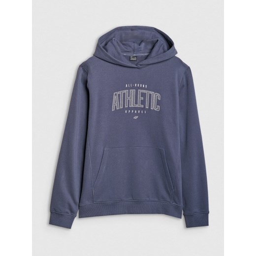 Męska bluza dresowa nierozpinana z kapturem 4F 4FRSS25TSWSM2201 - granatowa ze sklepu Sportstylestory.com w kategorii Bluzy męskie - zdjęcie 179127798