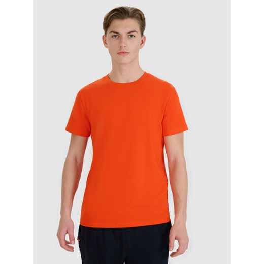 Męski t-shirt basic 4F 4FRSS25TTSHM2732 - pomarańczowy ze sklepu Sportstylestory.com w kategorii T-shirty męskie - zdjęcie 179127826