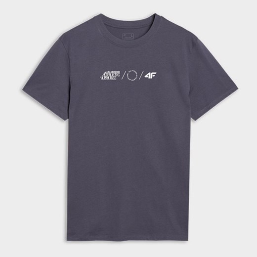 Męski t-shirt z nadrukiem 4F 4FRSS25TTSHM2847 - granatowy ze sklepu Sportstylestory.com w kategorii T-shirty męskie - zdjęcie 179127847
