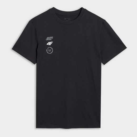 Męski t-shirt z nadrukiem 4F 4FRSS25TTSHM2850 - czarny ze sklepu Sportstylestory.com w kategorii T-shirty męskie - zdjęcie 179127869