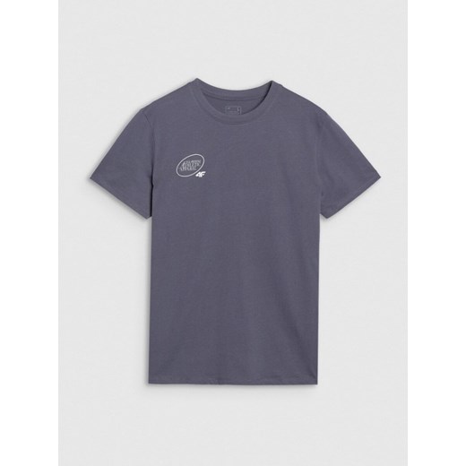 Męski t-shirt z nadrukiem 4F 4FRSS25TTSHM2850 - granatowy ze sklepu Sportstylestory.com w kategorii T-shirty męskie - zdjęcie 179127875