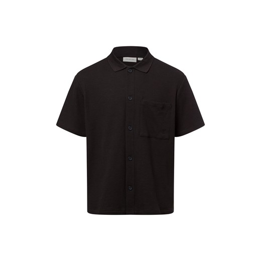 Calvin Klein Jeans Męska koszula casual Mężczyźni czarny jednolity ze sklepu vangraaf w kategorii Koszule męskie - zdjęcie 179128259