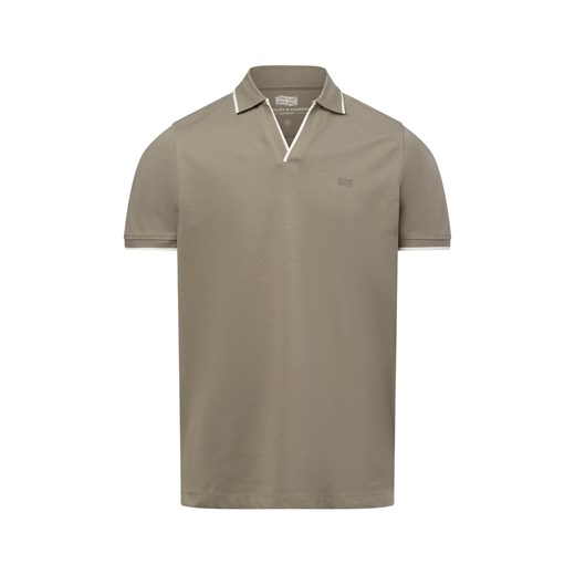 Finshley & Harding London Męska koszulka polo Mężczyźni Bawełna trzcinowy jednolity ze sklepu vangraaf w kategorii T-shirty męskie - zdjęcie 179128269