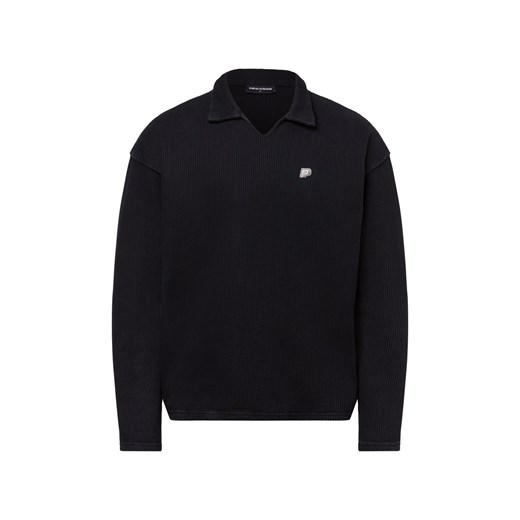 PEGADOR Męski longsleeve - Beldon Collar Rib Mężczyźni Bawełna antracytowy jednolity ze sklepu vangraaf w kategorii T-shirty męskie - zdjęcie 179128306