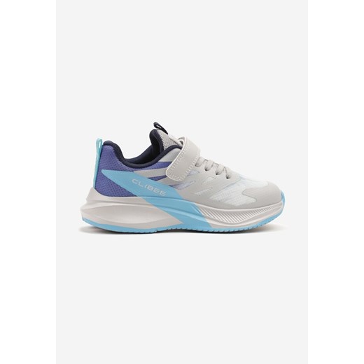 Szaro-Niebieskie Buty Sportowe Sneakersy z Geometrycznymi Zdobieniami Ulinaviela ze sklepu born2be.pl w kategorii Buty sportowe dziecięce - zdjęcie 179128598