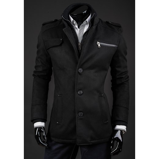 Płaszcz męski PPM 8856 czarny denley-pl czarny Płaszcze zimowe męskie