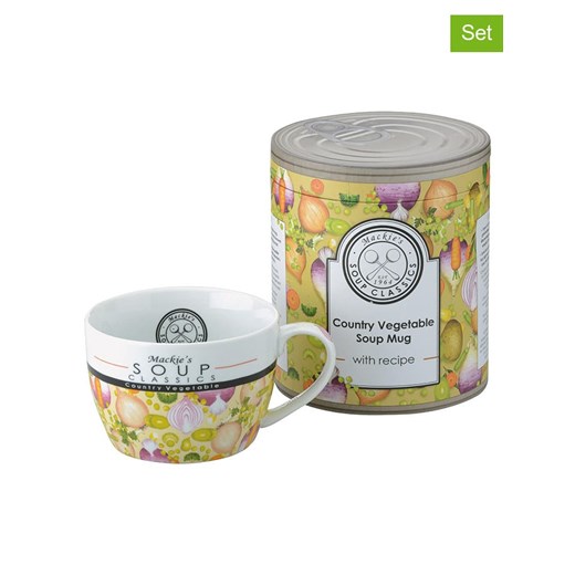 BIA INTERNATIONAL Kubki jumbo (2 szt.) w kolorze zielonym ze wzorem - 650 ml ze sklepu Limango Polska w kategorii Kubki - zdjęcie 179132427