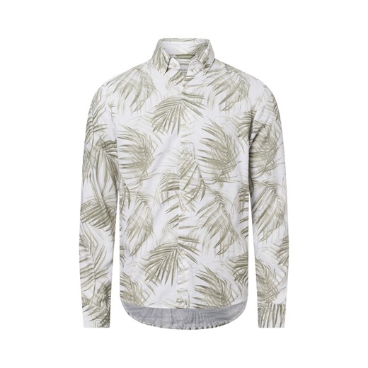 Tom Tailor Denim Męska koszula casual z zawartością lnu Mężczyźni Comfort Fit wiskoza trzcinowy wzorzysty ze sklepu vangraaf w kategorii Koszule męskie - zdjęcie 179137437