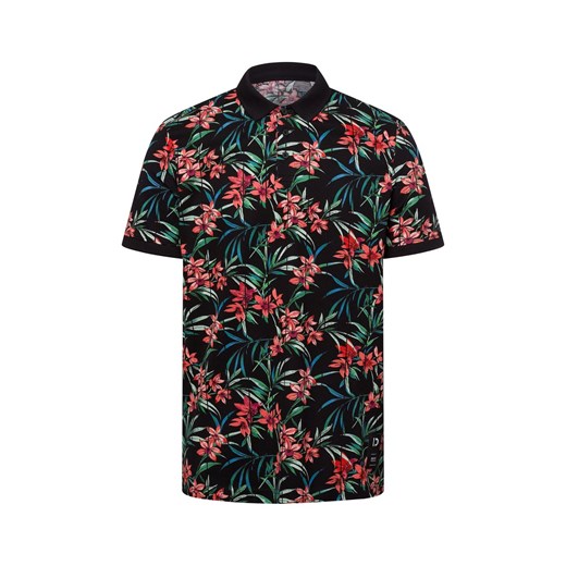 Tom Tailor Denim Męska koszulka polo Mężczyźni Bawełna czarny wzorzysty ze sklepu vangraaf w kategorii T-shirty męskie - zdjęcie 179137438