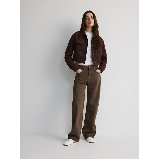 Jeansy damskie brązowe Reserved 