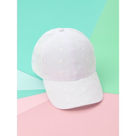 Sinsay - Czapka z daszkiem z ozdobną kokardą - biały Sinsay S Sinsay