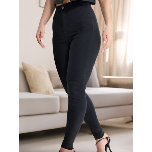 Sinsay - Jegginsy skinny high waist - czarny Sinsay 40 Sinsay
