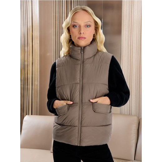 Sinsay - Kamizelka pikowana - brązowy ze sklepu Sinsay w kategorii Kamizelki damskie - zdjęcie 179142477