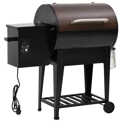 Czarny grill na pellet z dolną półką C3-B40 ze sklepu Edinos.pl w kategorii Ogród i taras - zdjęcie 179144599
