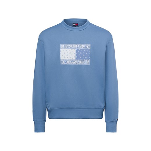 Tommy Jeans Bluza męska Mężczyźni Bawełna niebieski jednolity ze sklepu vangraaf w kategorii Bluzy męskie - zdjęcie 179146847