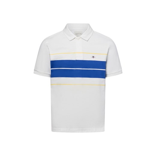 Gant Męska koszulka polo - Heavy Rugger Mężczyźni Bawełna écru w paski ze sklepu vangraaf w kategorii T-shirty męskie - zdjęcie 179146857