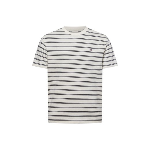 Gant Koszulka męska Mężczyźni Bawełna beżowy w paski ze sklepu vangraaf w kategorii T-shirty męskie - zdjęcie 179146859