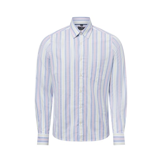 Nils Sundström Męska koszula casual Mężczyźni Slim Fit Bawełna wielokolorowy w paski ze sklepu vangraaf w kategorii Koszule męskie - zdjęcie 179146879