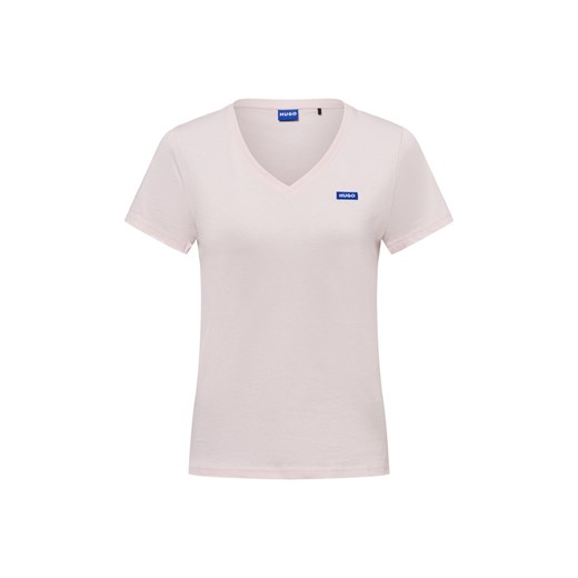 HUGO BLUE Koszulka damska - Classic V_B Kobiety Bawełna różowy jednolity ze sklepu vangraaf w kategorii Bluzki damskie - zdjęcie 179146887