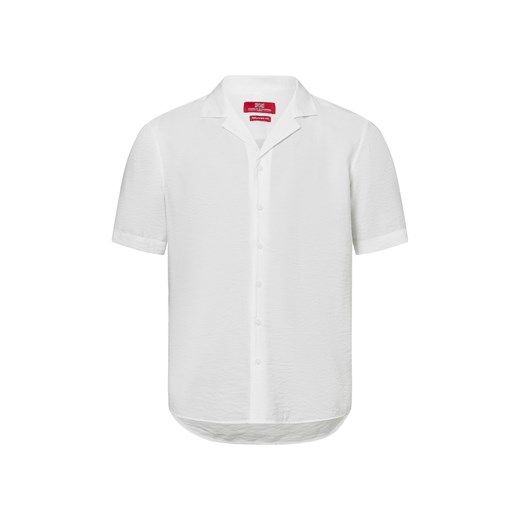Finshley & Harding London Męska koszula casual Mężczyźni Comfort Fit biały jednolity ze sklepu vangraaf w kategorii Koszule męskie - zdjęcie 179146906