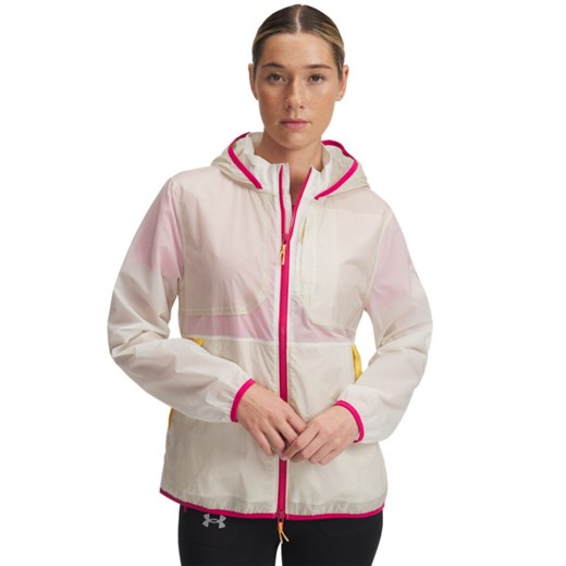 Damska kurtka do biegania Under Armour UA Trail Run Jacket - beżowa ze sklepu Sportstylestory.com w kategorii Kurtki damskie - zdjęcie 179147397