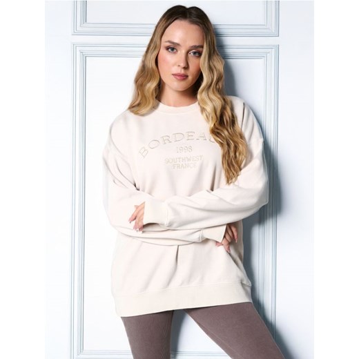 Sinsay - Bluza z napisem - kremowy ze sklepu Sinsay w kategorii Bluzy damskie - zdjęcie 179148346