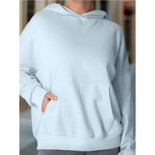 Sinsay - Bluza hoodie z kieszenią - błękitny ze sklepu Sinsay w kategorii Bluzy damskie - zdjęcie 179148399
