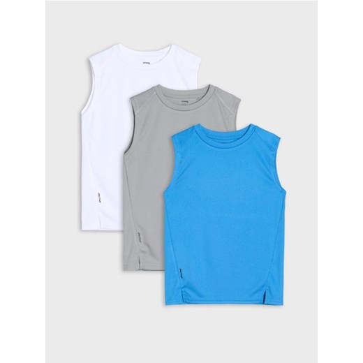 Sinsay - Koszulki sportowe bez rękawów 3 pack Active - błękitny ze sklepu Sinsay w kategorii T-shirty chłopięce - zdjęcie 179148449