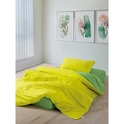 Colourful Cotton Komplet pościeli renforcé &quot;Sage&quot; w kolorze żółto-zielonym ze sklepu Limango Polska w kategorii Pościele - zdjęcie 179151486