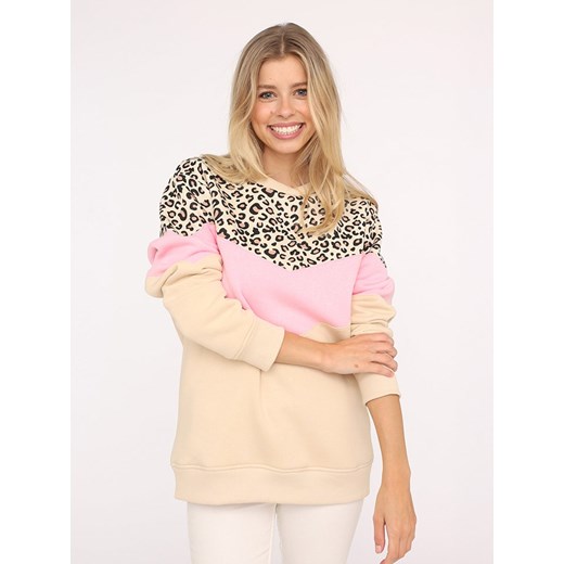 Zwillingsherz Bluza &quot;Konny&quot; w kolorze beżowo-jasnoróżowo-czarnym ze sklepu Limango Polska w kategorii Bluzy damskie - zdjęcie 179152525