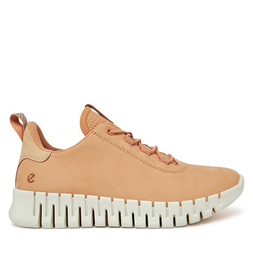Buty sportowe damskie Ecco sneakersy beżowe na płaskiej podeszwie 