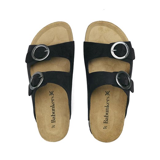 BABUNKERS Family Skórzane klapki w kolorze czarnym Babunkers Family 41 wyprzedaż Limango Polska