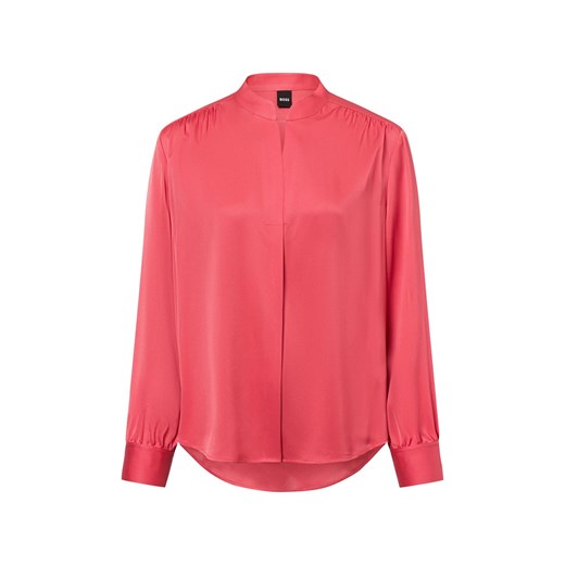 BOSS Jedwabna bluzka damska - Banora18 Kobiety koralowy jednolity ze sklepu vangraaf w kategorii Bluzki damskie - zdjęcie 179157936