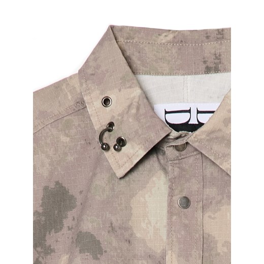 Cropp - Wzorzysta koszula na zatrzaski - beżowy Cropp L Cropp