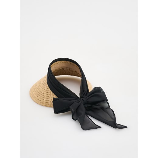 Reserved - Słomkowy daszek z kokardą - beżowy Reserved ONE SIZE Reserved