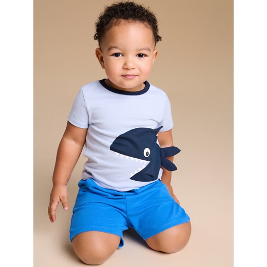 Sinsay - Koszulka Zombie Dash - błękitny Sinsay 80 Sinsay