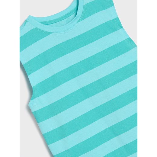 Sinsay - Koszulka w paski bez rękawów - turkusowy Sinsay 122 Sinsay