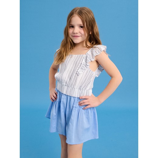 Sinsay - Luźne szorty z marszczeniami - niebieski Sinsay 128 Sinsay