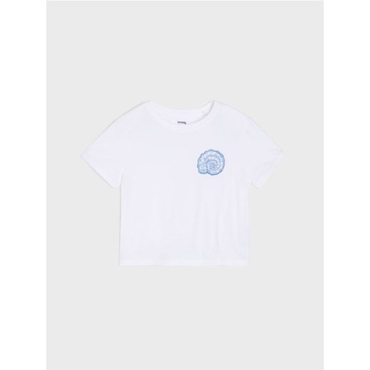 Sinsay - Koszulka z ozdobnym haftem - biały ze sklepu Sinsay w kategorii T-shirty chłopięce - zdjęcie 179161677