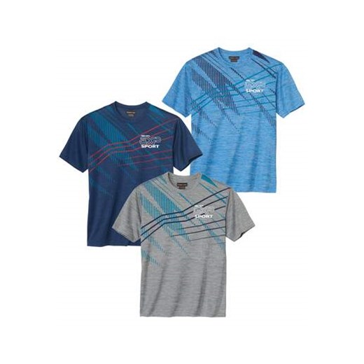 Zestaw 3 sportowych koszulek z poliestru ze sklepu Atlas For Men w kategorii T-shirty męskie - zdjęcie 179162297