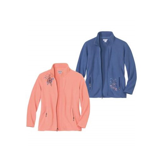 Zestaw 2 rozpinanych bluz z mikropolaru z haftami ze sklepu Atlas For Men w kategorii Bluzy damskie - zdjęcie 179162305