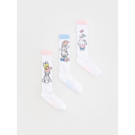 Reserved - Skarpetki 3 pack Hello Kitty - biały Reserved 28/30 Reserved