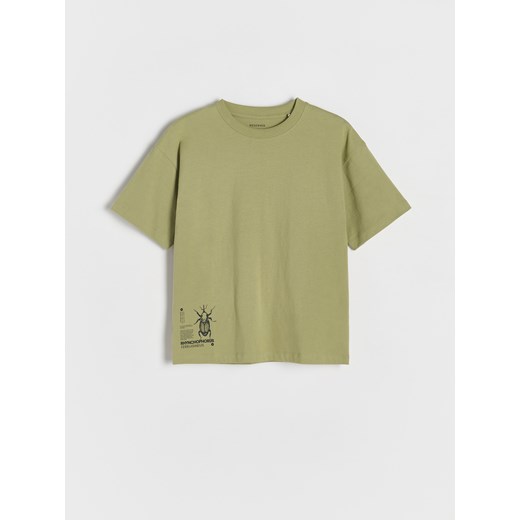 Reserved - T-shirt z nadrukiem - zielony ze sklepu Reserved w kategorii T-shirty chłopięce - zdjęcie 179163805