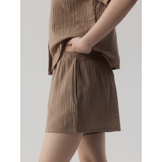 Reserved - Muślinowa piżama dwuczęściowa - beżowy Reserved XS Reserved