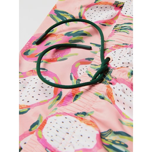 Reserved - Wzorzyste szorty plażowe - koralowy Reserved XXL Reserved