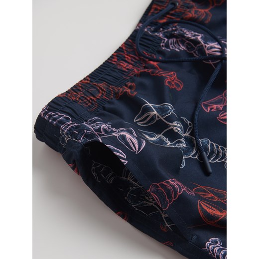 Reserved - Wzorzyste szorty plażowe - granatowy Reserved M Reserved